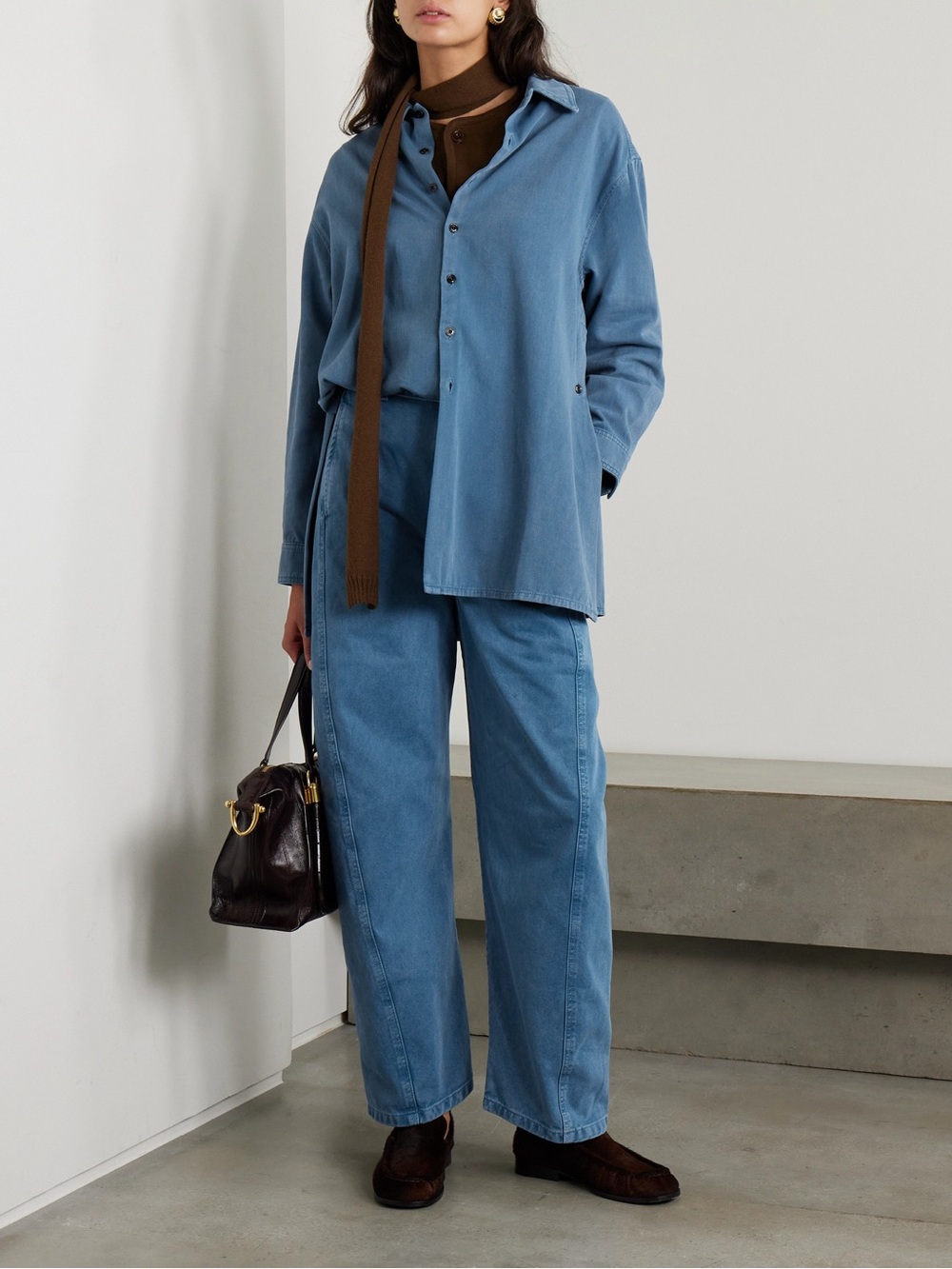 LEMAIRE Twisted Washed Cotton-twill Denim Shirt
